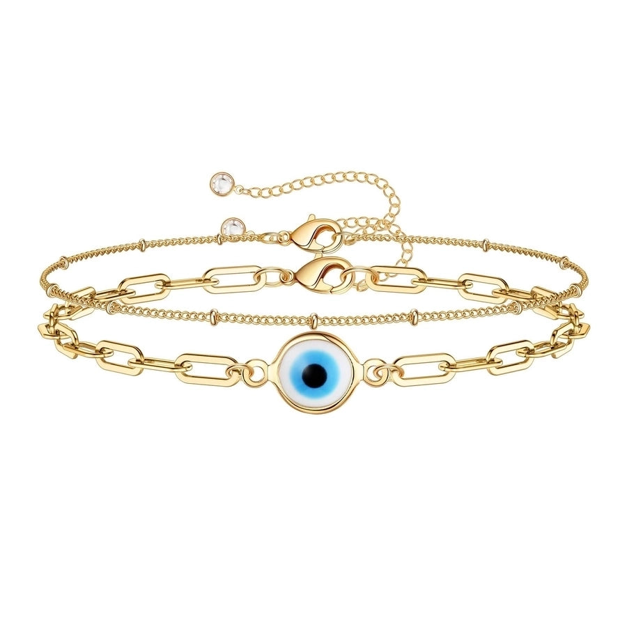 Layered Chain Eye Bracelets [Stainless Steel]