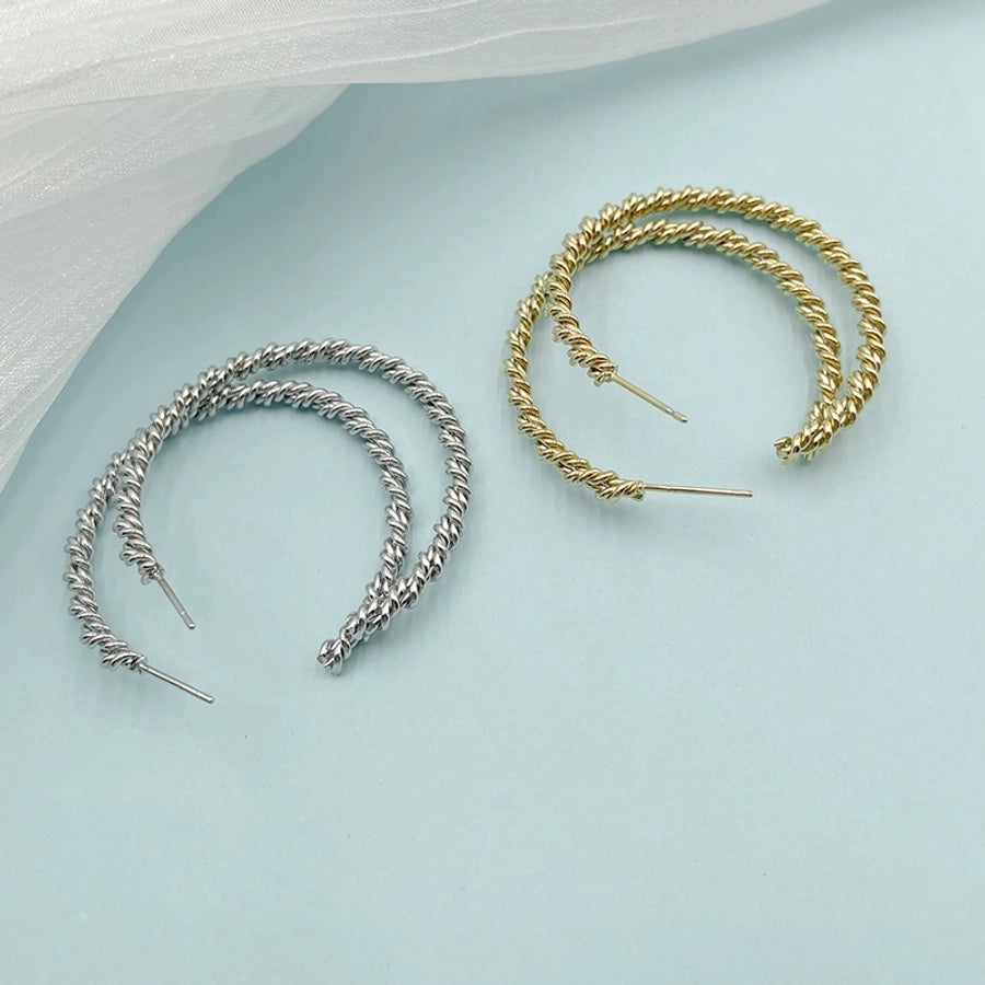 Twist Braid Hoop -oorbellen [304 roestvrij staal, 14K GOUD VERPLICHT]