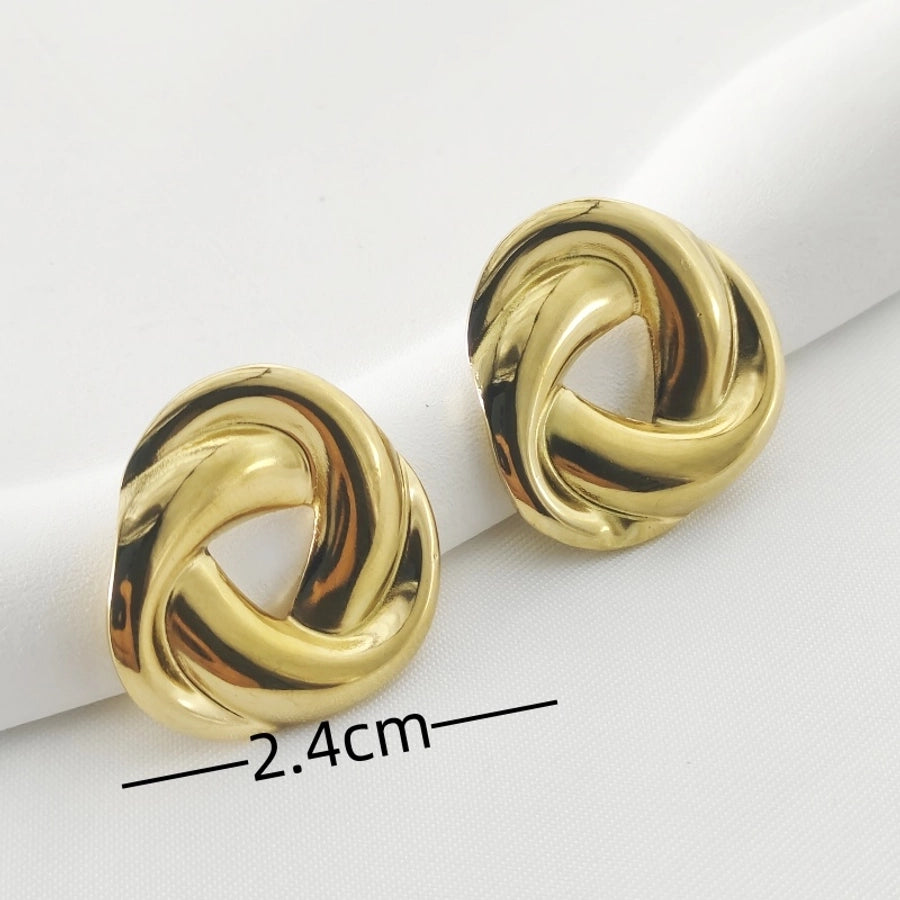 Swirl Braid Earrings [304 Stainless Steel]