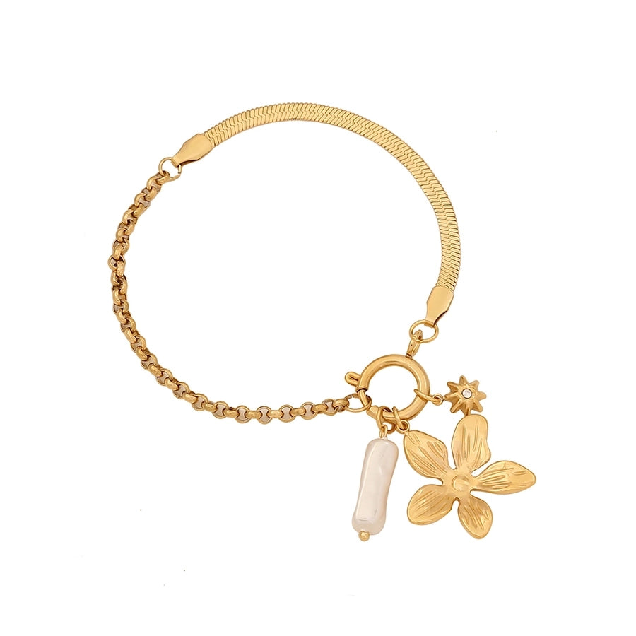 Symbols Box Chain Bracelet [304 Stainless Steel,18K Gold Plated]