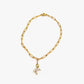 Letter Link Chain Anklet [316L Stainless Steel, 18K Gold Plated]