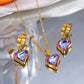 Heart Shape Flower Butterfly Jewelry Set [304 Stainless Steel]