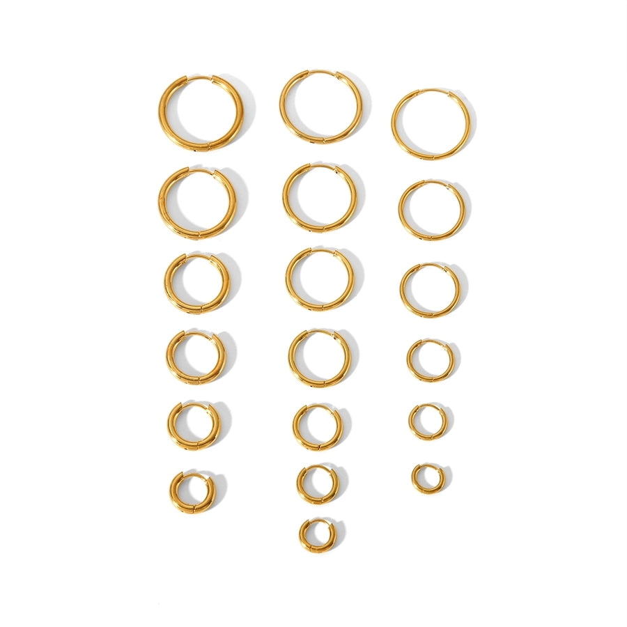 1 Piece Small Hoop Earrings [304 Stainless Steel, 18K Gold Plated]