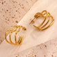 Heart Shape Earrings [304 Stainless Steel,18K Gold Plated]