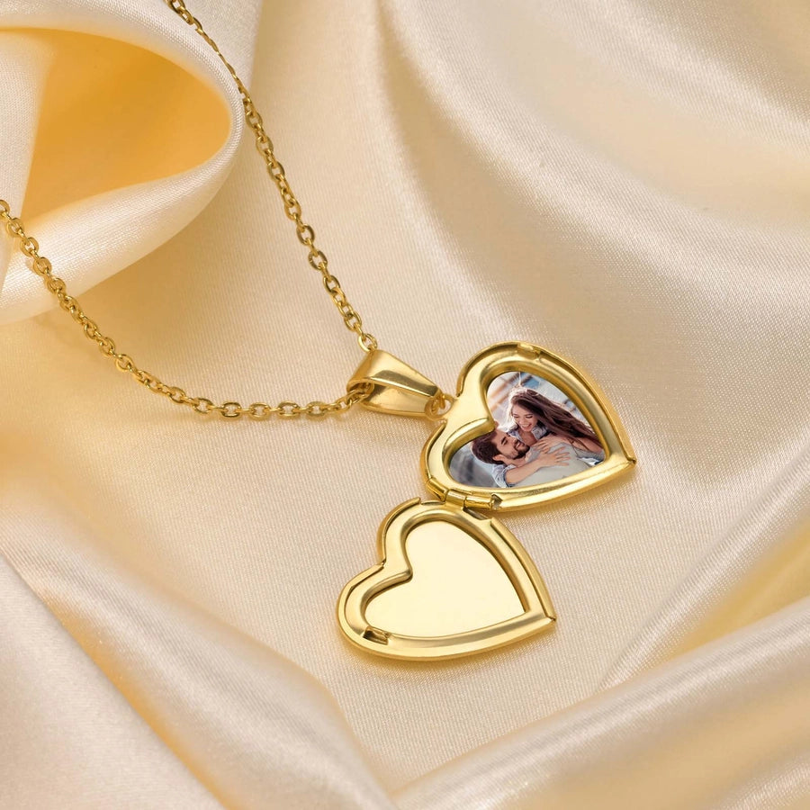 Heart Shape Shell Necklace [304 Stainless Steel,18K Gold Plated]