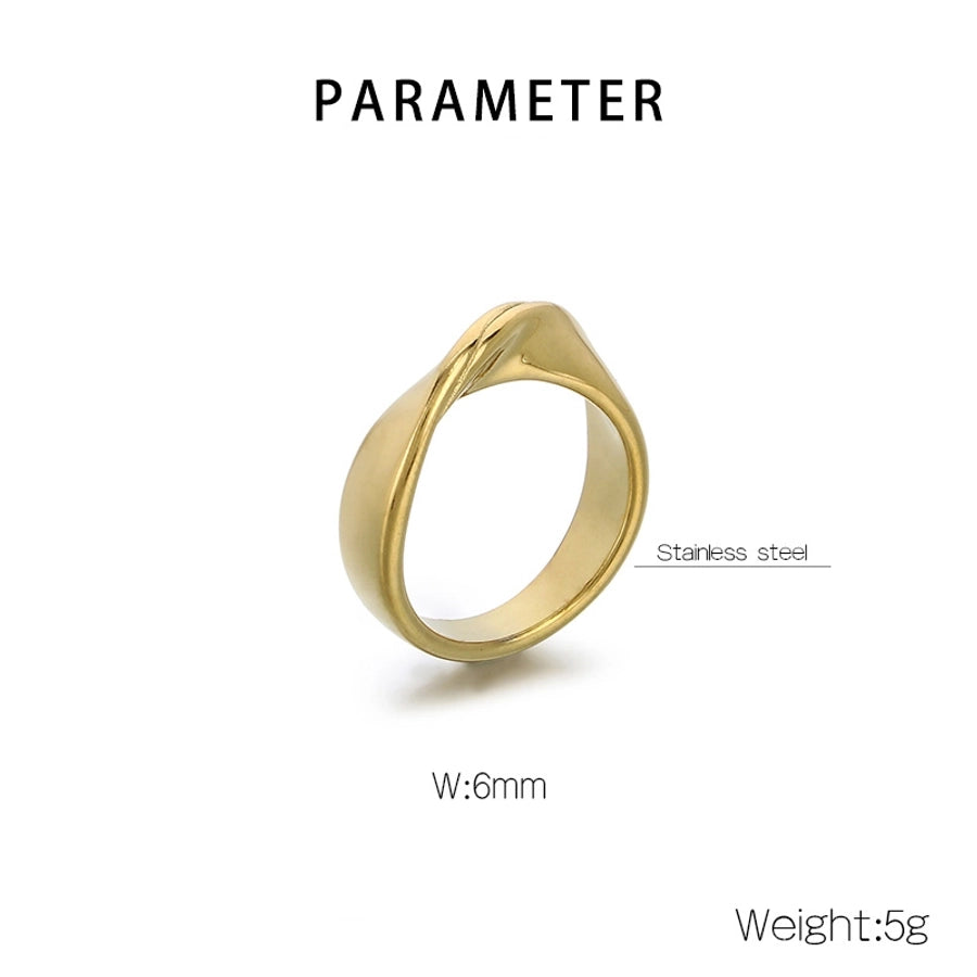 Einfacher Stil geometrischer Ring [304 Edelstahl, 18K Gold plattiert]