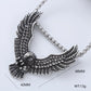 Vintage Style Punk Streetwear Moon Eagle Necklace Pendant [304 Stainless Steel]