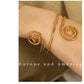 Swirl Pattern Ring/Bangle Bracelet [304 Stainless Steel,18K Gold Plated]