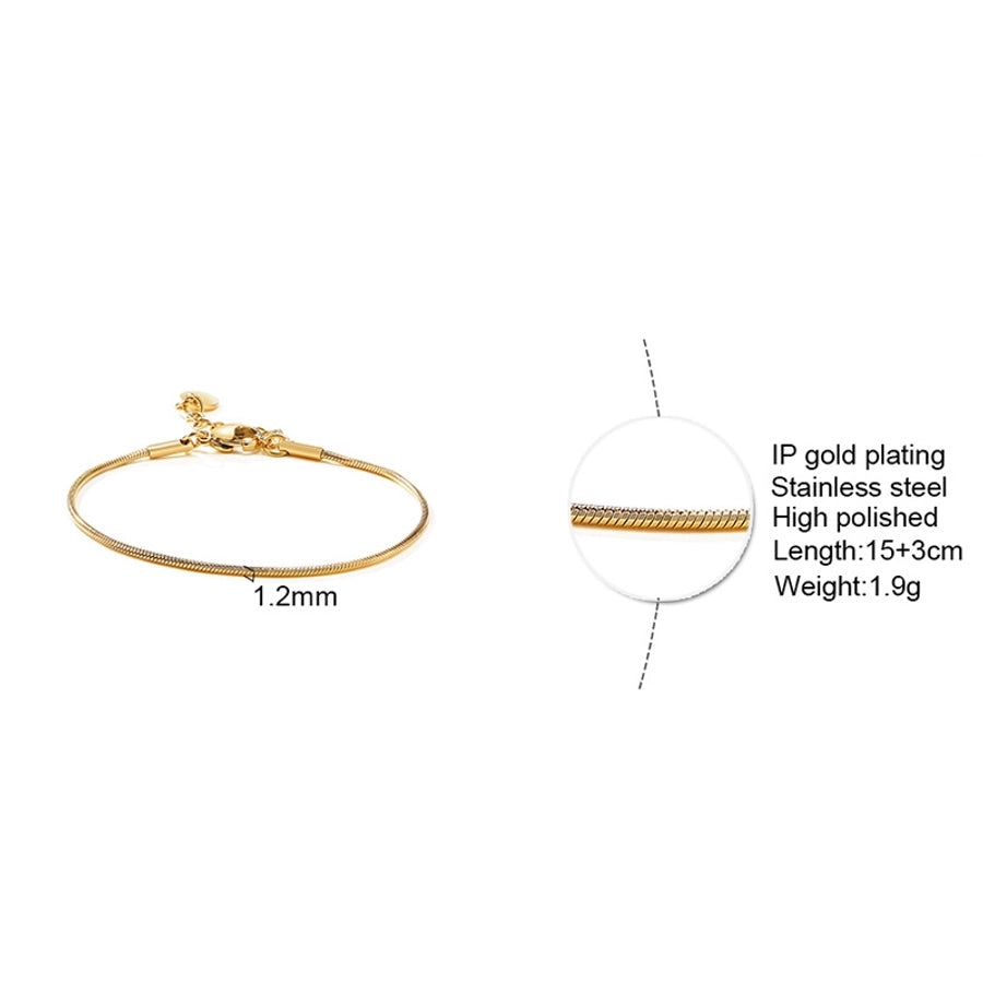 Thin Chain Bracelets [201 Stainless Steel, 18K Gold Plated]