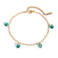 Butterfly Green Gravel Anklet [304 Stainless Steel, 18K Gold Plated]