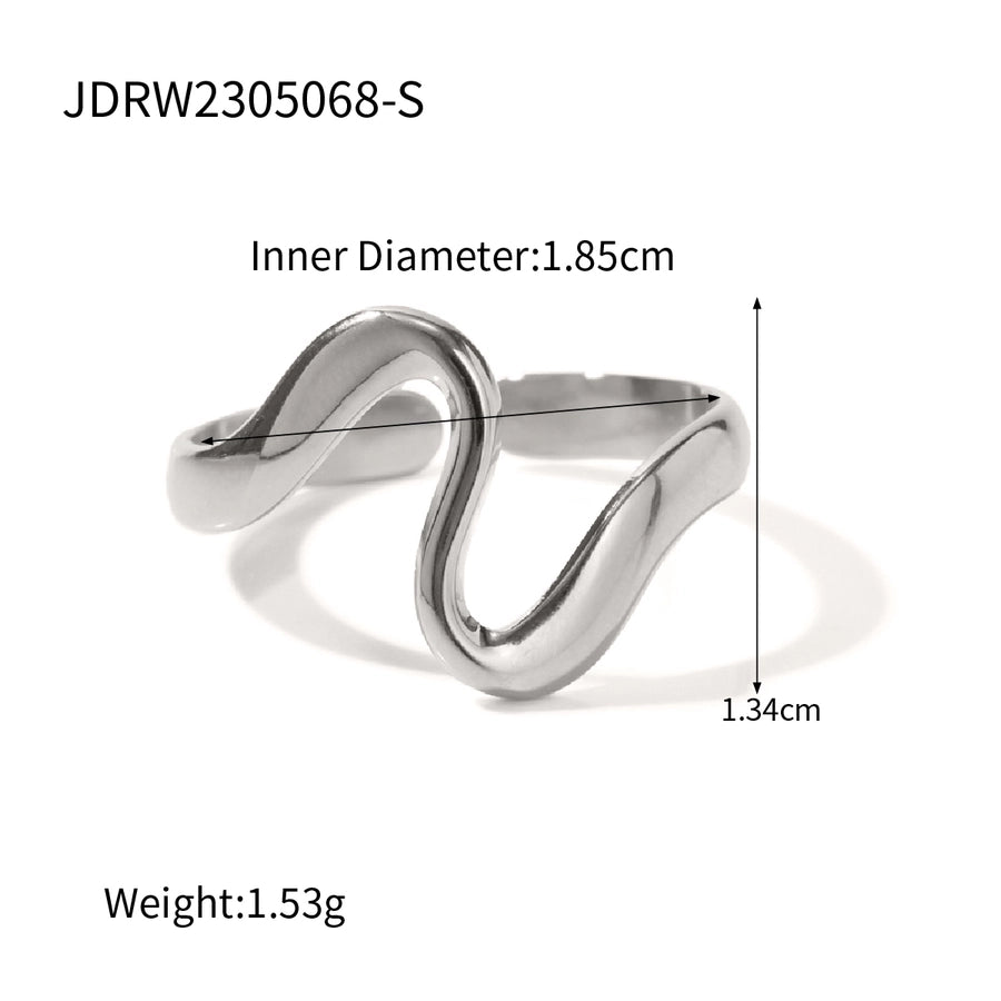 Wavy Open Ring [304 Stainless Steel]