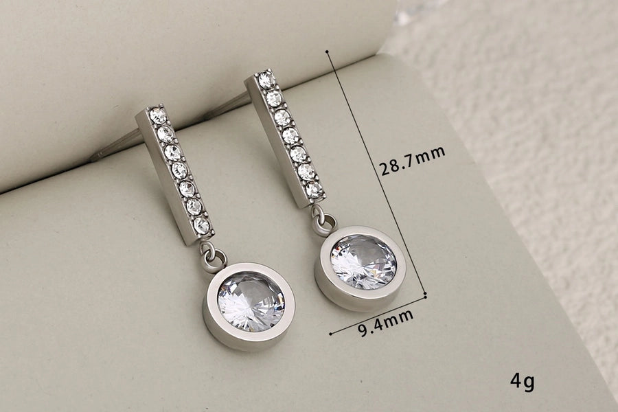 Shiny Round Plating Earrings [304 Stainless Steel,18K Gold Plated]