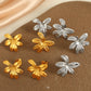 Flower Earrings [304 Stainless Steel,18K Gold Plated]