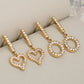 Hollow Heart Shape Plating Round Earrings [304 Stainless Steel,18K Gold Plated]