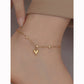 Heart Shape Artificial Rhinestones Anklet [304 Stainless Steel, 18K Gold Plated]