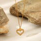 Casual Heart Shape  Rhinestones 18K Necklace [304 Stainless Steel,18K Gold Plated]