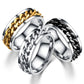 Color Block Chain Ring [304 Stainless Steel 18K Gold Plated]