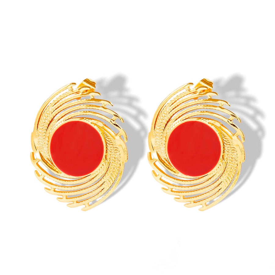 Colored Enamel Earrings [304 Stainless Steel,18K Gold Plated]