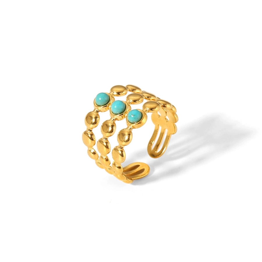 Circle Turquoise Ring [304 Stainless Steel 18K Gold Plated]