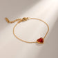 Red Heart Shape Bracelet [Stainless Steel]