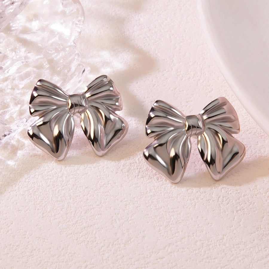 Bow Knot Ear Studs [304 Stainless Steel]