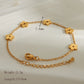 Flower Bracelets/Jewelry Set [304 Stainless Steel, 18K Gold Plated]