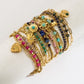 Natural Stone Beaded Bracelets [304 Stainless Steel,18K Gold Plated]