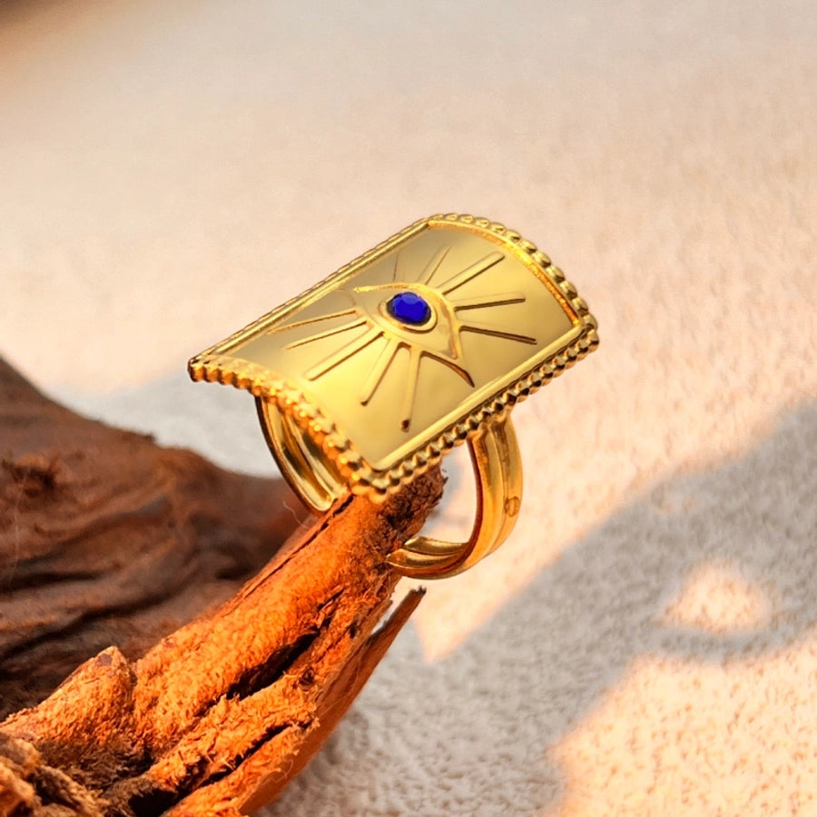 Retro Classic Style Eye Open Ring [304 Stainless Steel 18K Gold Plated]