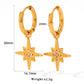 Rhinestone Drop Stars Earrings [304 Stainless Steel,16K Gold Plated]