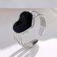 Heart Enamel Open Ring [Stainless Steel]