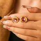 Red Bead Stud -oorbellen [304 roestvrij staal, 18K GOUD VERPLICHT]