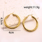 Mix Design Hoop Earrings [304 Stainless Steel,18K Gold Plated]