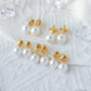 Mix Designs Pearl Earrings [304 Stainless Steel,14K Gold Plated]