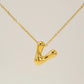 Letter Pendant Necklace [304 Stainless Steel,18K Gold Plated]