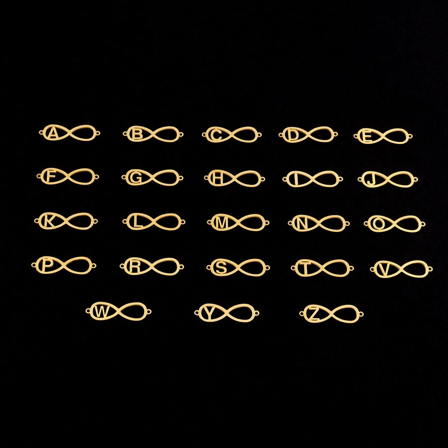 Letter Infinity Anklet [201,304 Stainless Steel, 18K Gold Plated]