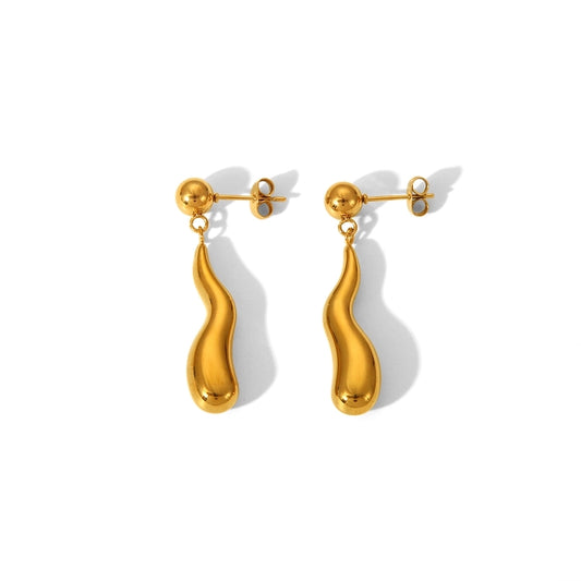 Japanese  Irregular Polishing Earrings [304 Stainless Steel,18K Gold Plated]