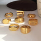 simple style commute solid color stainless steel plating gold plated rings