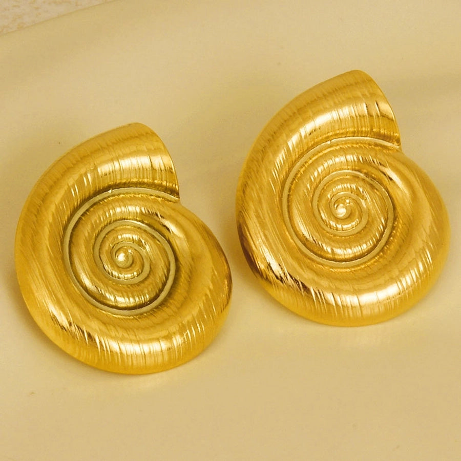 Conch Irregular Earrings [304 Stainless Steel,18K Gold Plated]