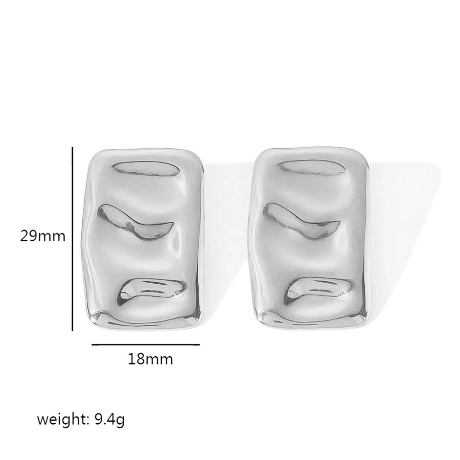 Rectangle Designs Earrings [304 Stainless Steel,18K Gold Plated]