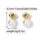 Mix Designs Pearl Earrings [304 Stainless Steel,14K Gold Plated]