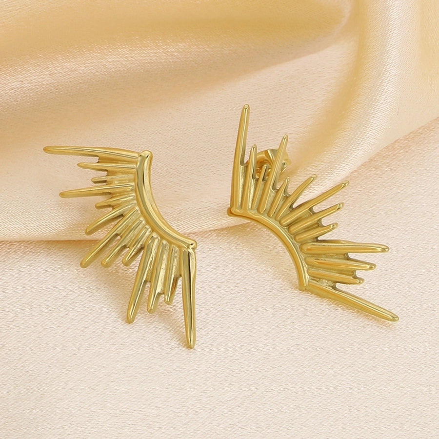 Sun Earrings [304 Stainless Steel, 18K Gold Plated]