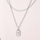 Silver Casual Simple Style Letter Rectangle Necklace [304 Stainless Steel]