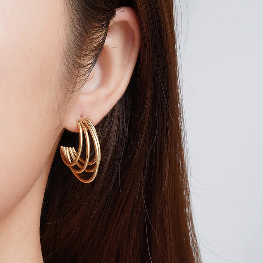 Multilayered Hoop Earrings [304 Stainless Steel]