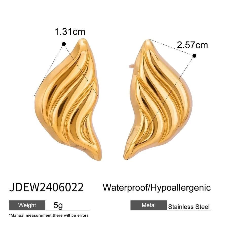 Wavy Earrings [304 Stainless Steel]