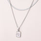 Silver Casual Simple Style Letter Rectangle Necklace [304 Stainless Steel]