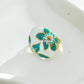 Vintage Flower Enamel Ring [Stainless Steel]