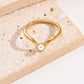 Artificial Pearls Ring [304 Stainless Steel 14K Gold Plated]