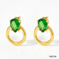 Hollow Round Zircon 16K Earrings [304 Stainless Steel,16K Gold Plated]