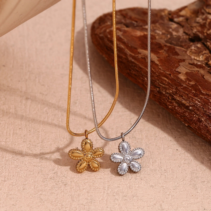 Flower Bracelet/Necklace [304 Stainless Steel,18K Gold Plated]