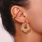 Acrylic Flower Hoop Drop Earrings [304 Stainless Steel,18K Gold Plated]